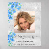 Poster Fleur de ne m'oublie pas argenté photo mémorial fu (Devant)