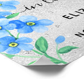 Poster Fleur de ne m'oublie pas argenté photo mémorial fu (Coin)