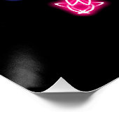 Poster Fleur de néon bleu et rouge (Coin)