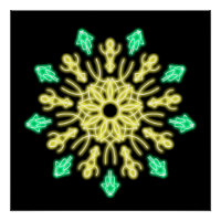 Fleur de néon jaune et vert