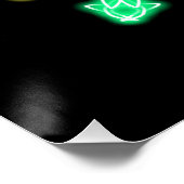 Poster Fleur de néon jaune et vert (Coin)
