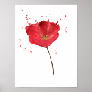 Poster Fleur de pavot à aquarelle peinte