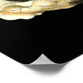 Poster Fleur de pavot à crème sur Arrière - plan noir (Coin)