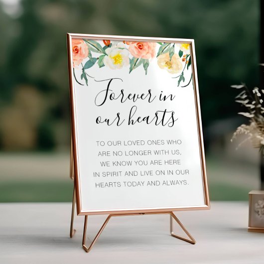 Poster Fleur de Pêcher À Jamais Dans Nos Cœurs Mémorial