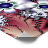 Poster Fleur de perle de satin Spirale Botanique Fractale (Coin)