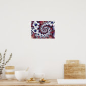 Poster Fleur de perle de satin Spirale Botanique Fractale (Cuisine)