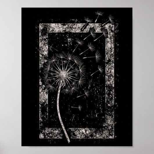 Poster Fleur de pissenlit Grunge Alt Alternative Goth Got (Devant)