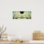 Poster Fleur de pivoine blanche dans miroir de fleurs Abs (Cuisine)