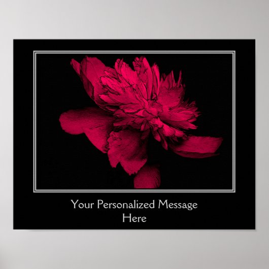 Poster Fleur de pivoine rouge vif personnalisée (Devant)