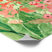 Poster Fleur de Prairie de Corail Rose à l'aquarelle sur (Coin)