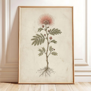 Poster Fleur de Queue de Renard Vintage Art Antique Ferme