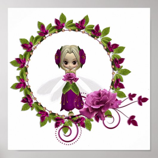 Poster Fleur de rose d'été (Devant)