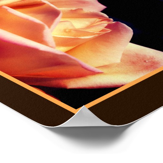 Poster Fleur de rose jaune teinté Abstraite (Coin)