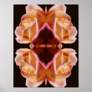 Poster Fleur de Rosier Jaune Art Miroir Teinté