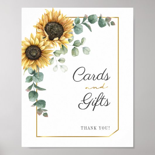 Poster Fleur de soleil florale Eucalyptus Cartes et cadea (Devant)