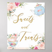 Poster Fleur de thé Blush Sweets & Traitements Bébé nupti (Devant)