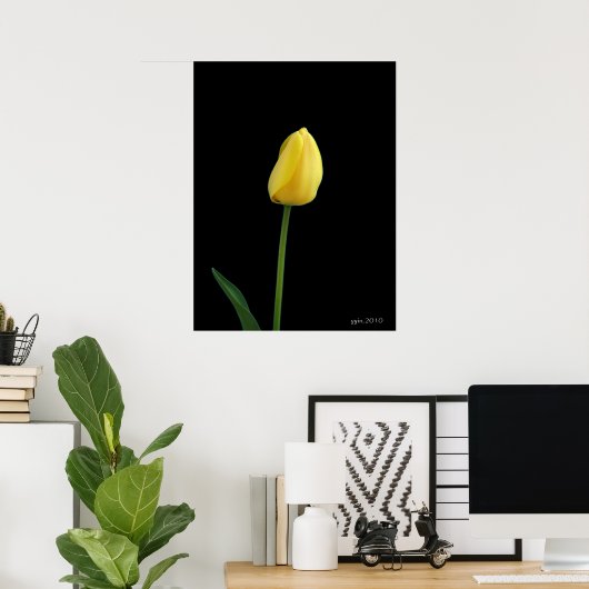 Poster fleur de tulipe jaune simple (Bureau à domicile)