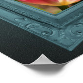 Poster Fleur De Tulipe Rose Sortie Du Cadre (Coin)