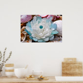 Poster Fleur de verre de mer blanc (Cuisine)
