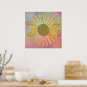 Poster Fleur de Vie avec Lune (Cuisine)