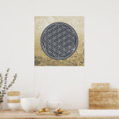 Poster Fleur de vie / Blume des Lebens - ARGENT (Cuisine)