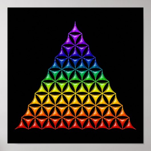 Poster Fleur de vie / Blume des Lebens - chakra pyramidal (Devant)