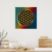 Poster Fleur de Vie / Blume des Lebens - or (Cuisine)