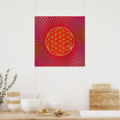 Poster Fleur de vie / Blume des Lebens - or (Cuisine)