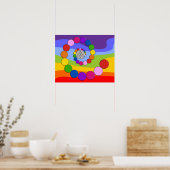 Poster Fleur de vie / Blume des Lebens - points spiraux (Cuisine)