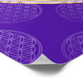 Poster Fleur de vie - Bouton Style violet orange (Coin)