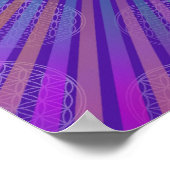 Poster Fleur de vie - Bouton Style violet orange (Coin)