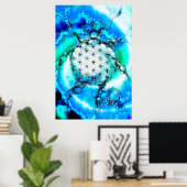 Poster Fleur De Vie - Façons Colorées 2 (Bureau à domicile)