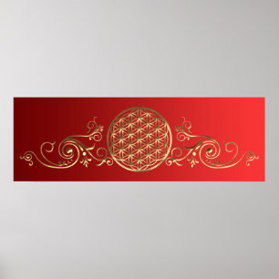 Poster Fleur de Vie / Fleur de la vie - vintage IV