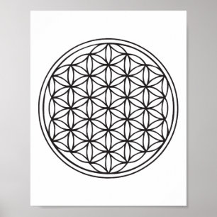 Poster Fleur de Vie Géométrie Sacrée Yoga Nouvel Âge Clic