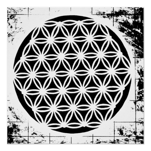 Poster Fleur de Vie Grunge (Devant)