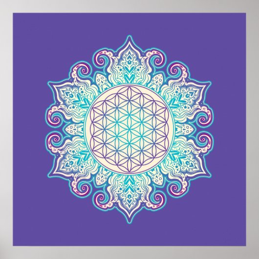 Poster Fleur De Vie - Indien Mandala 2 (Devant)