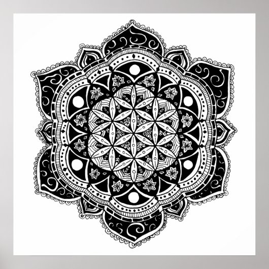 Poster Fleur de vie Mandala (Devant)
