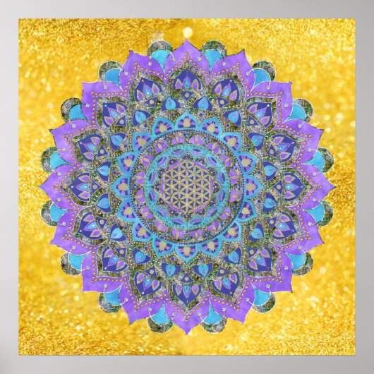Poster Fleur De Vie - Mandala India Style 2 (Devant)