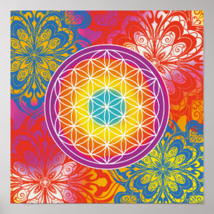 Poster Fleur de vie mandala zen
