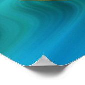 Poster Fleur De Vie | or, ondes bleues (Coin)