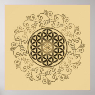 Poster Fleur De Vie - Ornements Vintages Mandala 2
