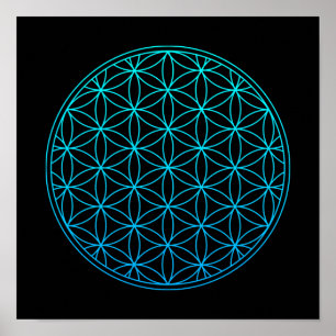 Poster fleur de vie symbole de géométrie sacrée antique z