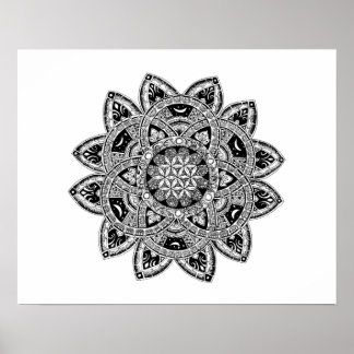 Poster Fleur de vie zendoodle