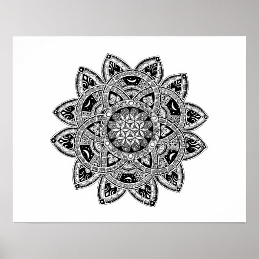 Poster Fleur de vie zendoodle (Devant)