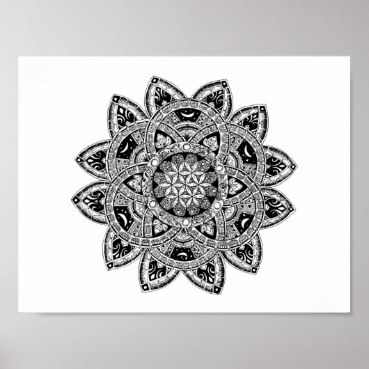 Poster Fleur de vie zendoodle (Devant)