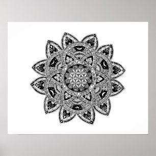 Poster Fleur de zendoodle de la vie