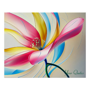 Poster Fleur d'eau abstraite de magnolia