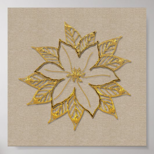 Poster Fleur Décembre de Poinsettia (Devant)