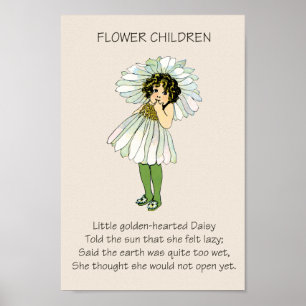 Poster Fleur d'Enfants de Livre Ancien CAMOMILLE