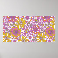 Fleur des années 60 rétro. motif d'illustration vi